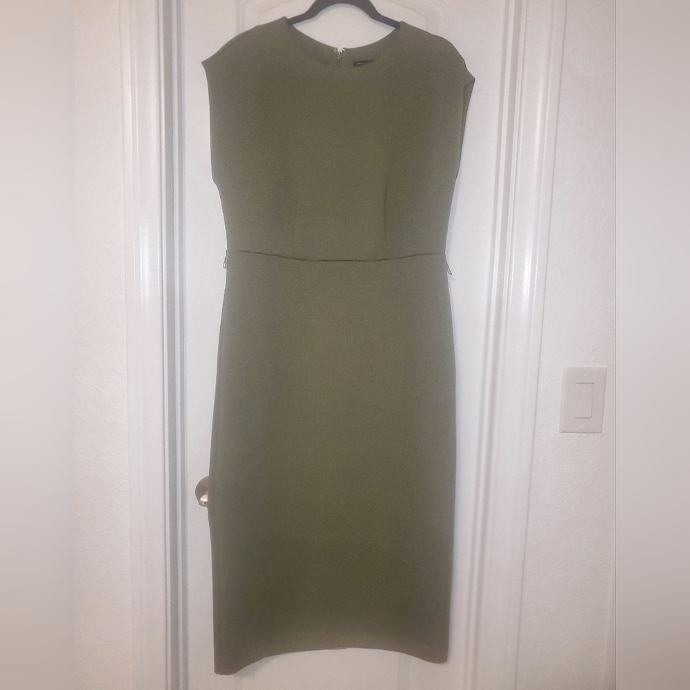 Ann Taylor Midi Sheath Dress Green - Picture 5 of 7